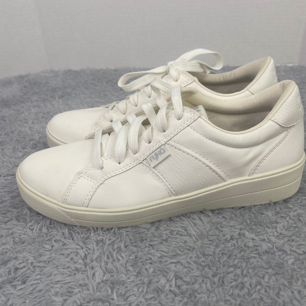 Ryka‎ Viv Classic Sneakers Womens 8M White Lace Up Low Top Walking Shoes